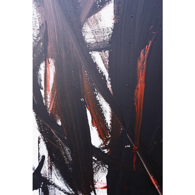 Textile "Doing Vertical Strokes / Night 2" - Original Large Abstract Painting by Simon Findlay For Sale - Image 7 of 16