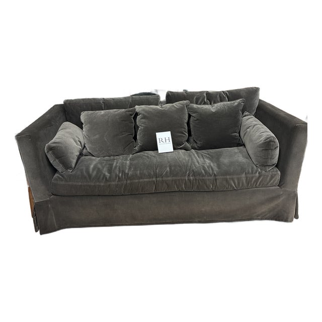 Restoration Hardware (Rh) Cloud Performance Velvet Slip Cover Bench Cushion Couch For Sale