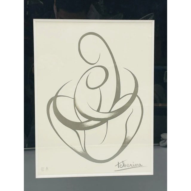 Abstract Expressionism 1990s Artist Proof Lithograph by Ludmilla Tcherina Titled "Europe a Coeur" For Sale - Image 3 of 11