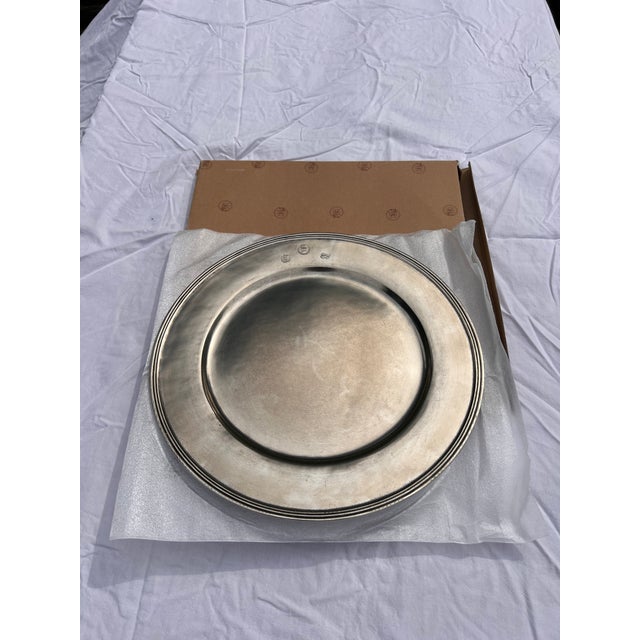 Metal Pewter Chargers- Arte Italica "Peltro" - Set of 8 For Sale - Image 7 of 8