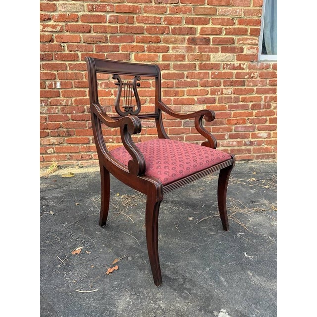 Vintage Regency Duncan Phyfe Style Harp Back Lyre Back Dining Chairs by Hathaway's For Sale - Image 10 of 18
