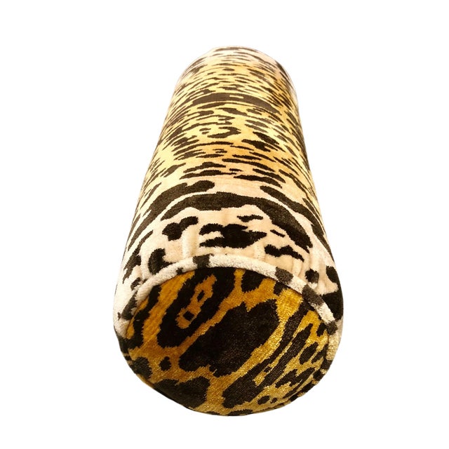 1970s Scalamandré Leopard Bolster Pillow Chairish