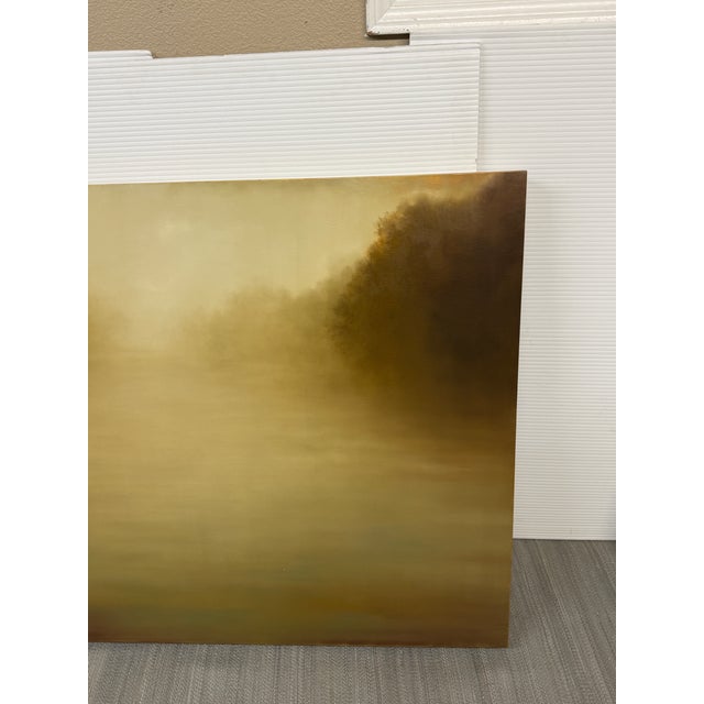 Gold Aondrea Maynard Evening's Gold Oil on Wood Painting, Original For Sale - Image 8 of 12