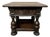 Antique English Side End Table Small Square Carved Oak Jacobean Revival C1910 For Sale