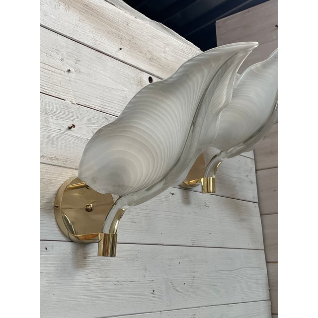 Murano Glass and Brass Wall Lamps, 1970s, Set of 3 For Sale - Image 17 of 18