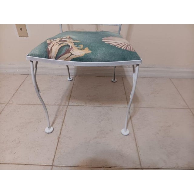 1960s Wrought Iron Garden Patio Chair French Style White Ivy Leaf Design Set of 4 For Sale In Naples, FL - Image 6 of 7