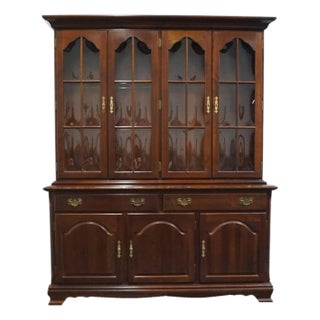 Cresent Furniture Solid Cherry Traditional Style 60" Buffet W. Lighted Display China Cabinet 724-87 For Sale