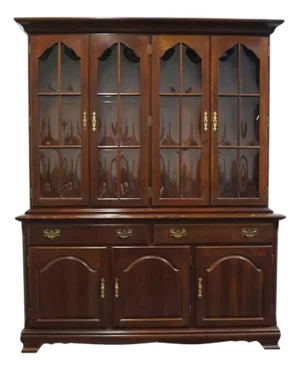 Cresent Furniture Solid Cherry Traditional Style 60" Buffet W. Lighted Display China Cabinet 724-87