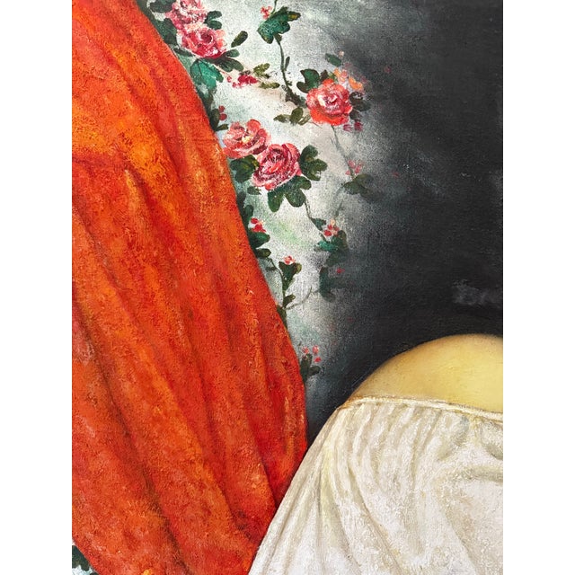 Red Rare Signed Original Di Li Feng (1958 - ) Extra Large Contemporary Oil Painting For Sale - Image 8 of 12