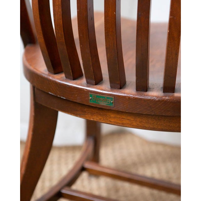 1930s Oak Banker's Chair For Sale - Image 10 of 10