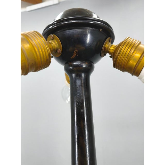 Art Deco Italian Wood and Metal Floor Lamp with Side Table, 1940s For Sale - Image 14 of 17