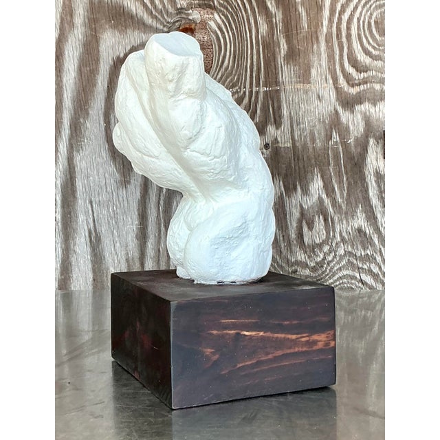 Mid 20th Century Vintage Boho Plaster Torso of Man For Sale - Image 4 of 9