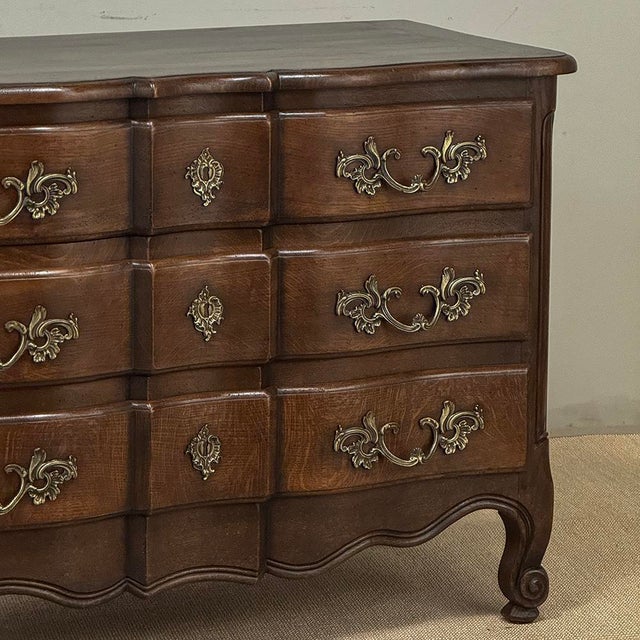 Antique Country French Louis XV Style Solid Oak Commode For Sale - Image 11 of 18