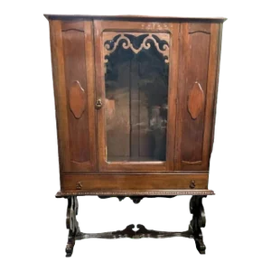 Albert Furniture Antique Spanish Revival Walnut China Cabinet - 1920s