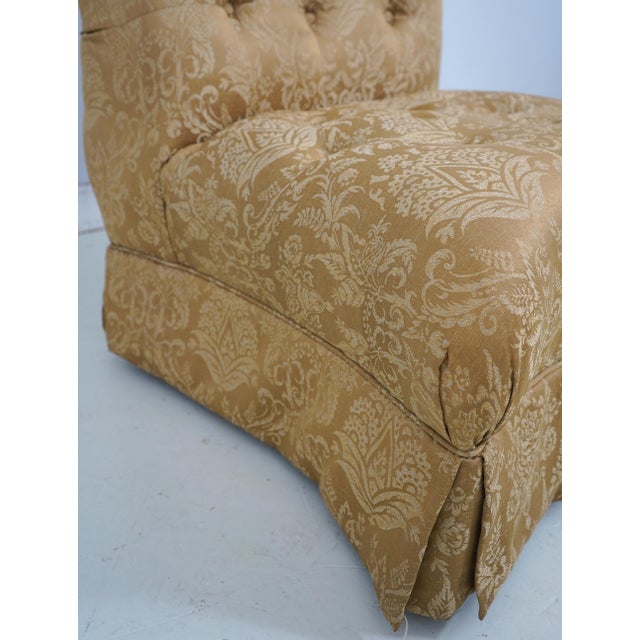 Textile Pair of Tufted Rolled Back Lounge Chairs For Sale - Image 7 of 18