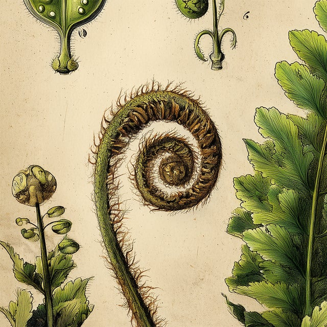 English Antique Botanical Fern Fine Art Print For Sale - Image 3 of 4