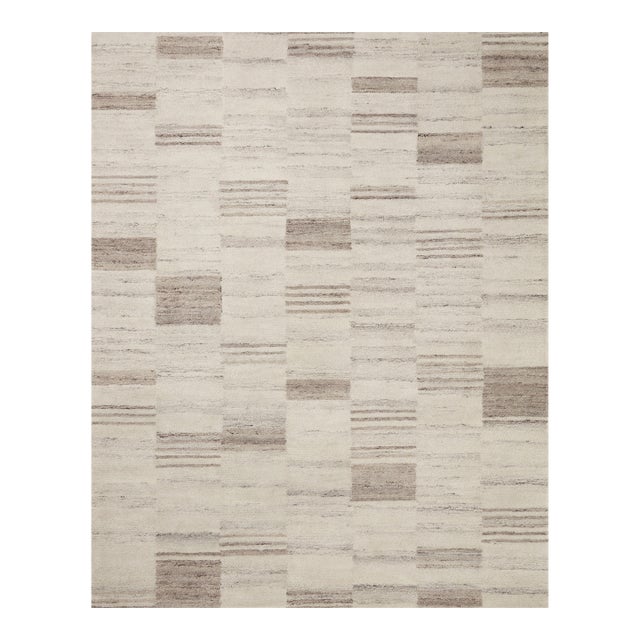 Amber Lewis x Loloi Rocky Ivory / Dove 3'-6" x 5'-6" Accent Rug For Sale