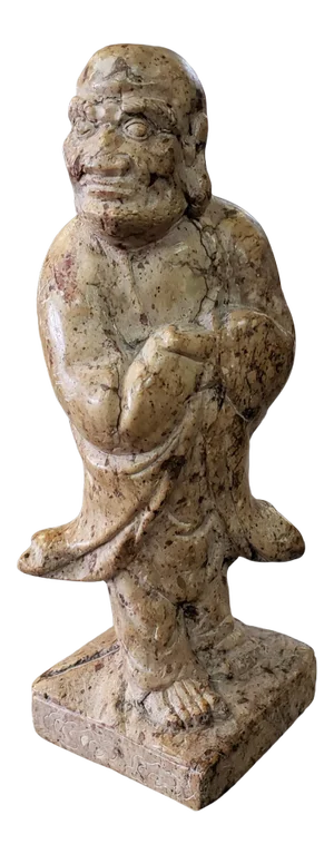 Early 20th Century Chinese Soapstone Wise Man Buddhist Monk Figural Chop Seal