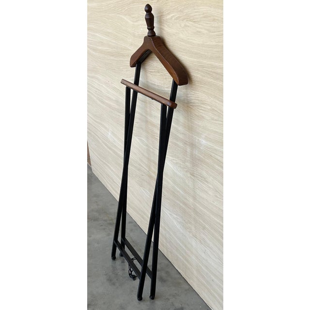 Wood Mid 20th Century Ico Parisi Style Beechwood and Iron Suit Rack For Sale - Image 7 of 18