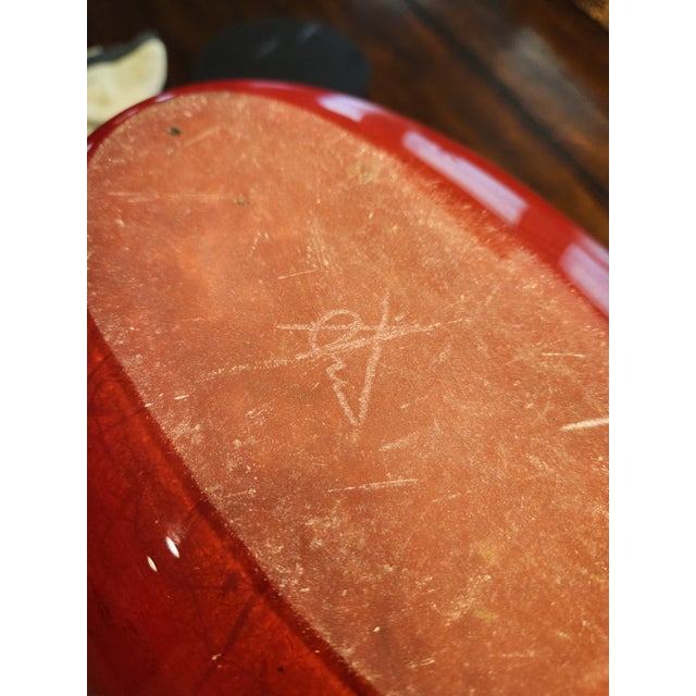 Ruby Red ​ Rollin Karg '1994' Signed Studio Art Glass Vase – 12" Heavy Gauge, 9.9 LBS For Sale - Image 8 of 10