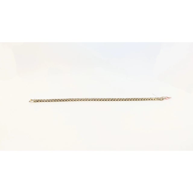 White Diamond Round Tennis Bracelet in 14K White Gold For Sale - Image 4 of 6