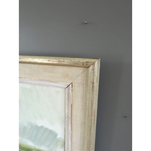 Textile Mid-Century Modern 'Earth and Air' Vintage Swedish Original Abstract Landscape Oil Painting, Framed For Sale - Image 7 of 11