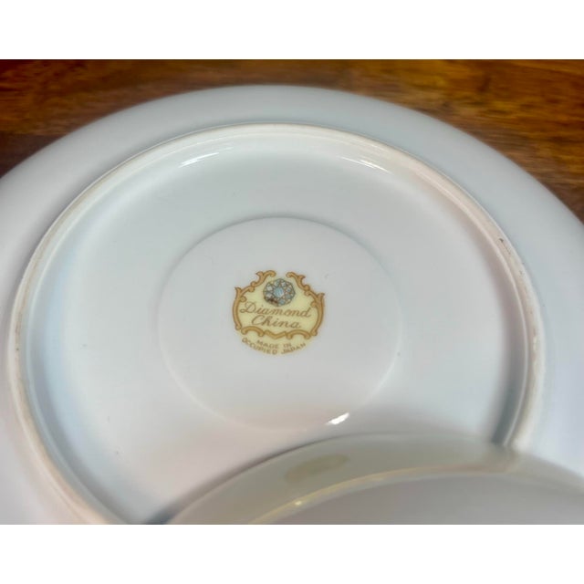 Ceramic Vintage Diamond China (Occupied Japan) Cup & Saucer For Sale - Image 7 of 8