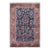 Antique Persian Tabriz Carpet With Botanical Elements in Navy Blue, Red-Orange For Sale