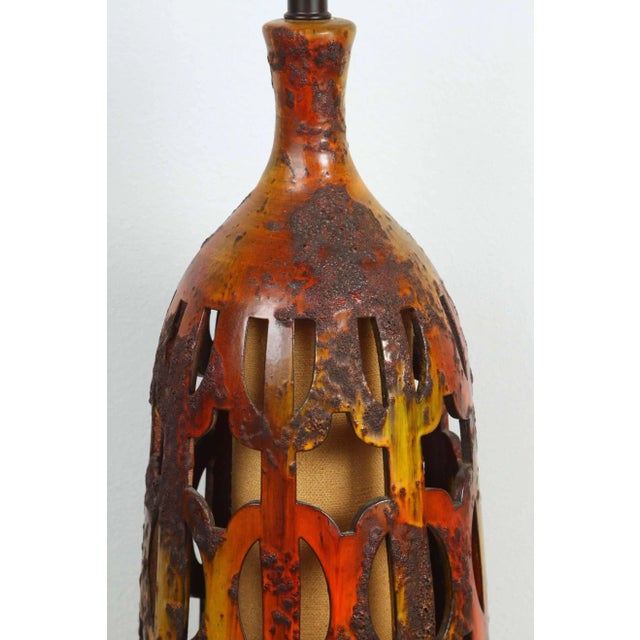 Large Ceramic Lamps - A Pair For Sale - Image 4 of 8