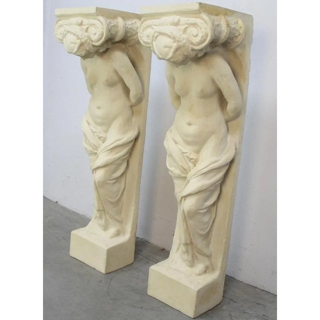 Beige Belgian Art Deco Caryatids by Artus Guerin, Set of 2 For Sale - Image 8 of 12