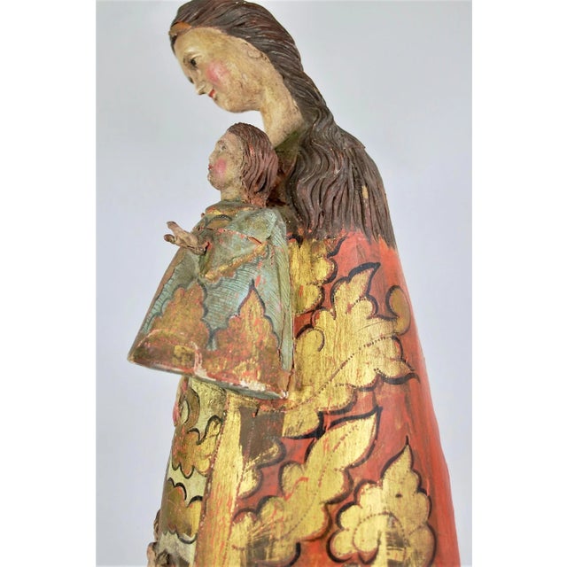 17th Century 17th Century "Nuestra Señora De Los Desamparados" Wood and Polychrome Image of Valencian Patroness For Sale - Image 5 of 13