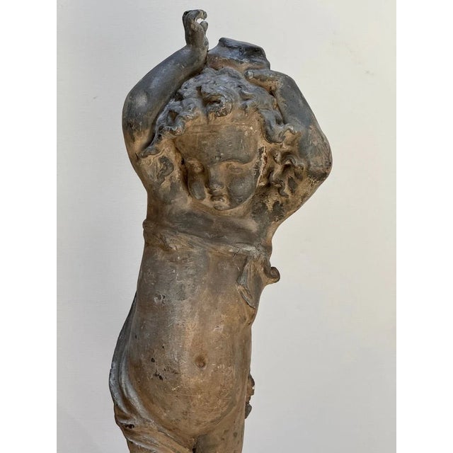 Metal Pair of 18th-Century English Lead Putti For Sale - Image 7 of 13
