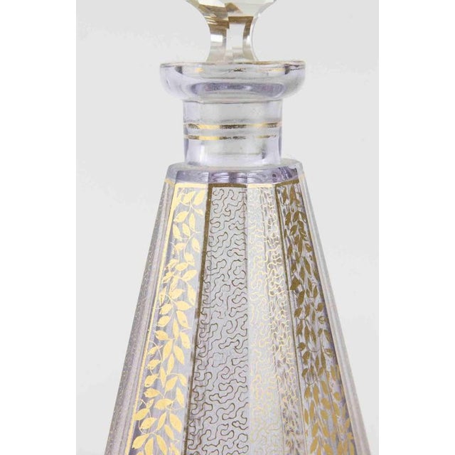 Glass Art Deco Crystal Perfume Bottle attributed to Moser, 1930s For Sale - Image 7 of 8