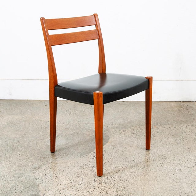 1960s Mid Century Danish Modern Dining Chair Solid Teak Wood Svegards Black Denmark Vg For Sale - Image 10 of 10