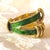 Abstract Tiffany 18k Schlumberger 1970 Green Enameled Double Tier Ring, Size 7.5 For Sale - Image 3 of 12