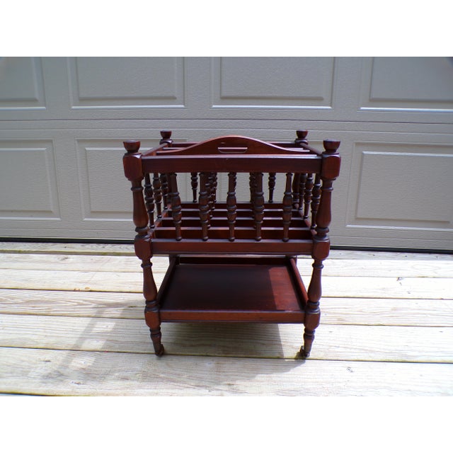 Vintage Mahogany Canterbury Magazine Rack Music Stand For Sale - Image 10 of 15