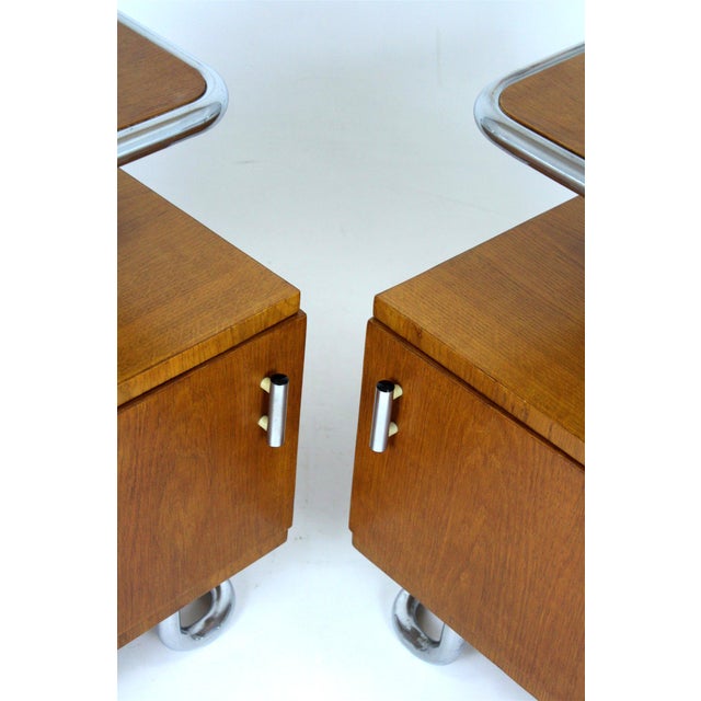 Bauhaus Bedside Tables by Hynek Gottwald, 1930s, Set of 2 For Sale - Image 14 of 18