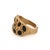 Modern Teardrop Onyx Stone & Gold Adjustable Statement Ring, Size 4 For Sale - Image 3 of 8
