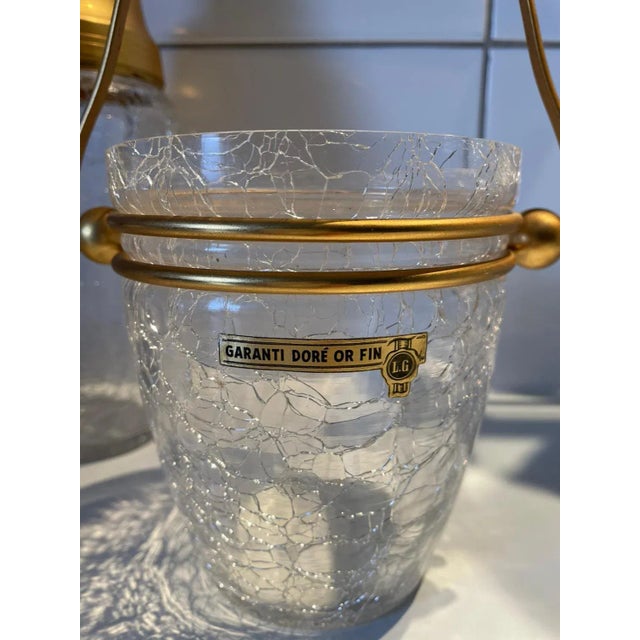Shaker and Ice Bucket in Gilt from Val Saint Lambert, 1960s, Set of 2 For Sale - Image 3 of 6