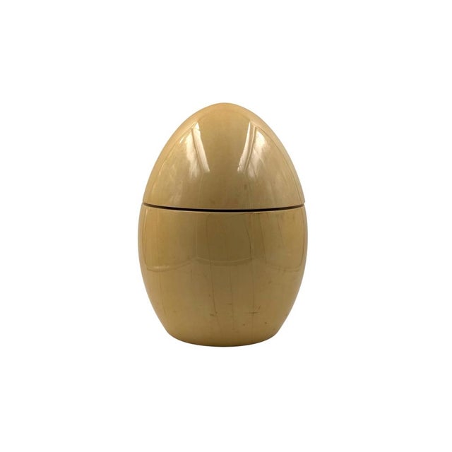 Wood Large Egg-Shaped Parchment Box by Tommaso Barbi, 1970s For Sale - Image 7 of 17