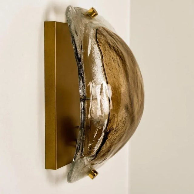 Brass and Brown Glass Hand Blown Murano Glass Wall Lights by J. T. Kalmar for Kalmar, 1960s, Set of 2 For Sale - Image 10 of 14