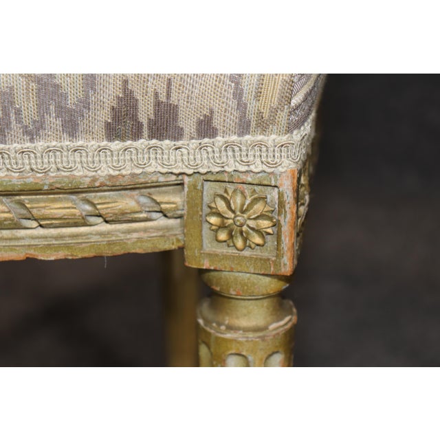 Light Gray Pair French Louis XVI Style Painted Side Chairs For Sale - Image 8 of 13