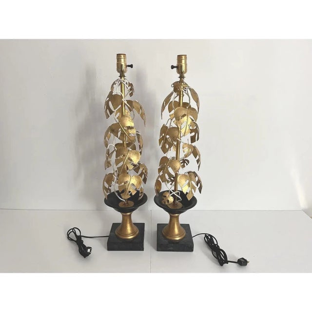 Italian Topiary Lamps & Shades - A Pair For Sale - Image 11 of 12