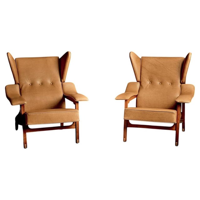 Vintage Italian Lounge Chairs in Cognac Leather by Camo, 1950s, Set of 2 For Sale - Image 15 of 15