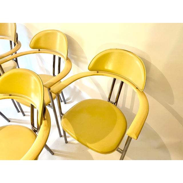 2000 - 2009 Modern Yellow Chairs, 2000s, Set of 5 For Sale - Image 5 of 18