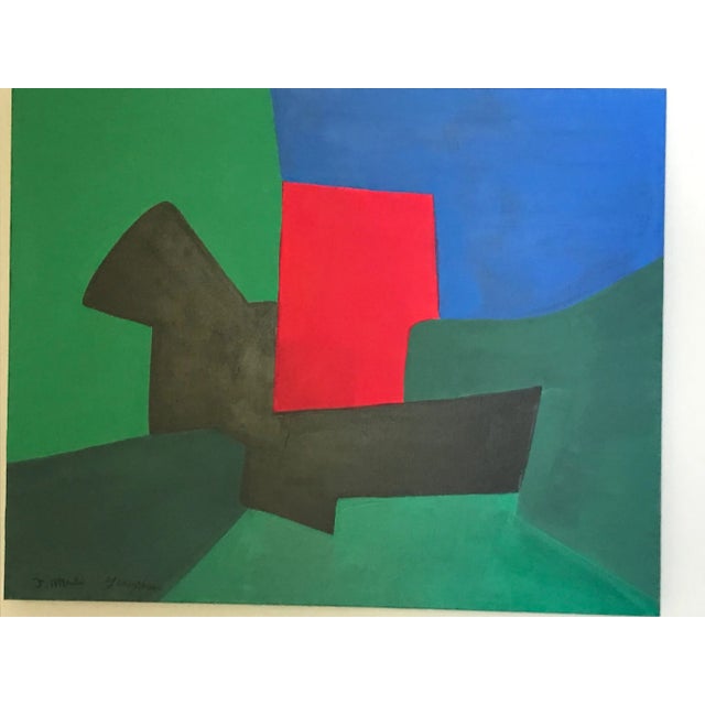 Abstract Grace Absi & J Merhi Composition 6 Acrylic Painting on Canvas 2019 Framed For Sale - Image 3 of 3