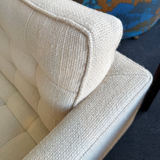 Florence Knoll for Knoll International Tufted Walnut Framed Armchair C1960s For Sale In Chicago - Image 6 of 12
