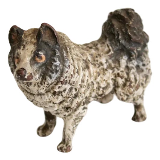 Miniature Pomeranian Loulou Figure in Bronze, Vienna, Early 20th Century For Sale