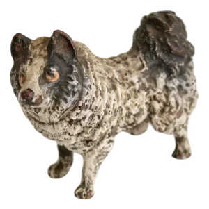 Miniature Pomeranian Loulou Figure in Bronze, Vienna, Early 20th Century
