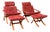 Danish Laxy Lounge Chairs with Ottomans from Skipper Furniture, 1970s, Set of 4 For Sale